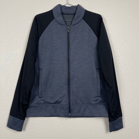 Lululemon Full Zip Revolution Bomber Jacket Gray Size Large Athleisure Sporty - Picture 2 of 11